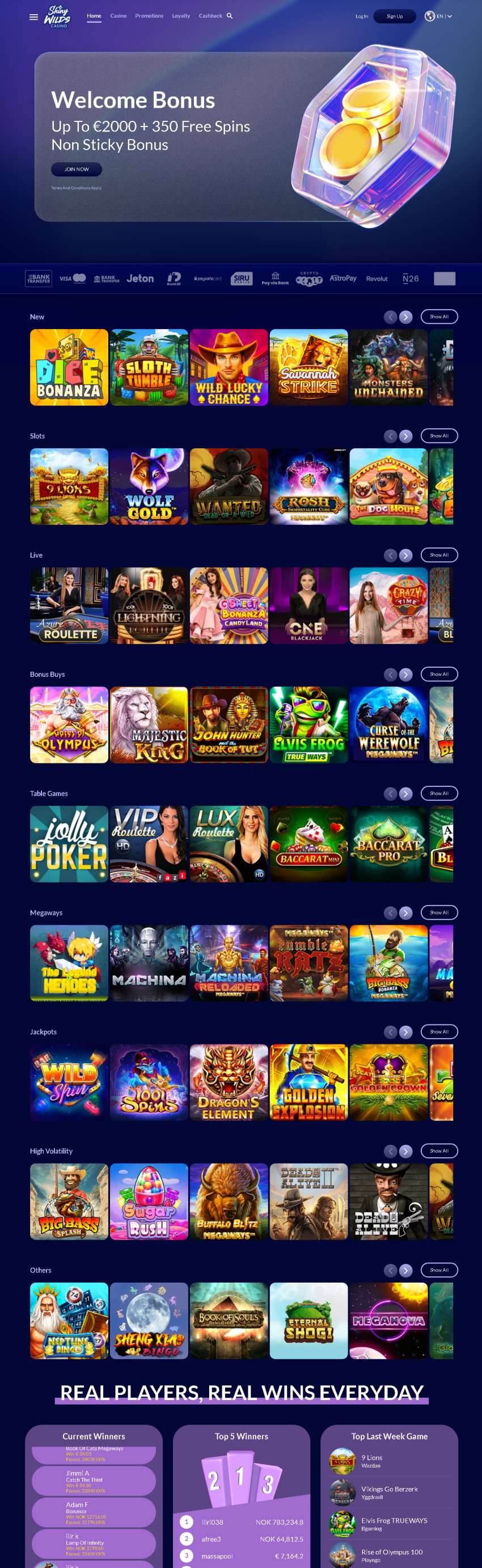 Play at Shiny Wilds Casino